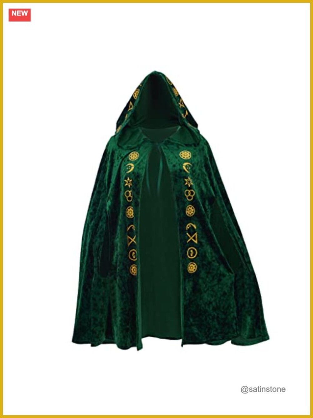 Medieval Velvet Witch Cosplay Costume Cape Handmade Embroidery One Size